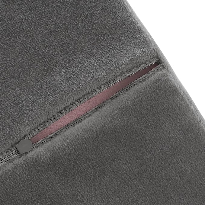 Saloniture 3/4 Round Massage Table Bolster Under-Knee Pillow Pad - 26 x 6 x 4-1/2 Inch - Gray Velour