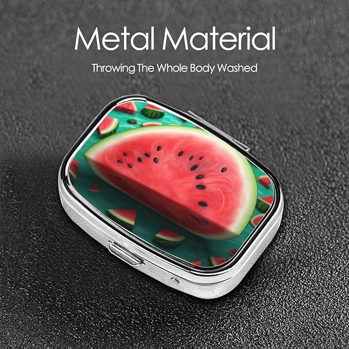 Pill Case Rectangle Pill Box 3 Compartment Pill Organizer Dream Watermelon Small Pill Case Waterproof Medicine Organizer Box for Travel Pill Containers Vitamin Organizer for Medication Planner