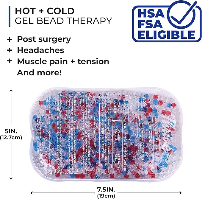 Thrive Reusable Gel Ice Packs for Injuries & Inflammation - Cold Therapy Gel Ice Pack for Back, Knee & Neck Relief - Hot & Cold Compress for Surgery Recovery - 2 Count, 7.5 x 5 in, Blue