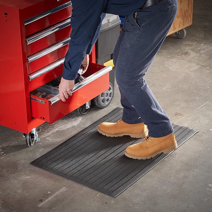 Consolidated Plastics Softstep & Ultra Sponge Anti-Fatigue Floor Mat, Thick Heavy Duty Commercial Grade Support for Leg and Back Pain, Ergonomic Standing Comfort (3' x 5' – 3/8" Thick)