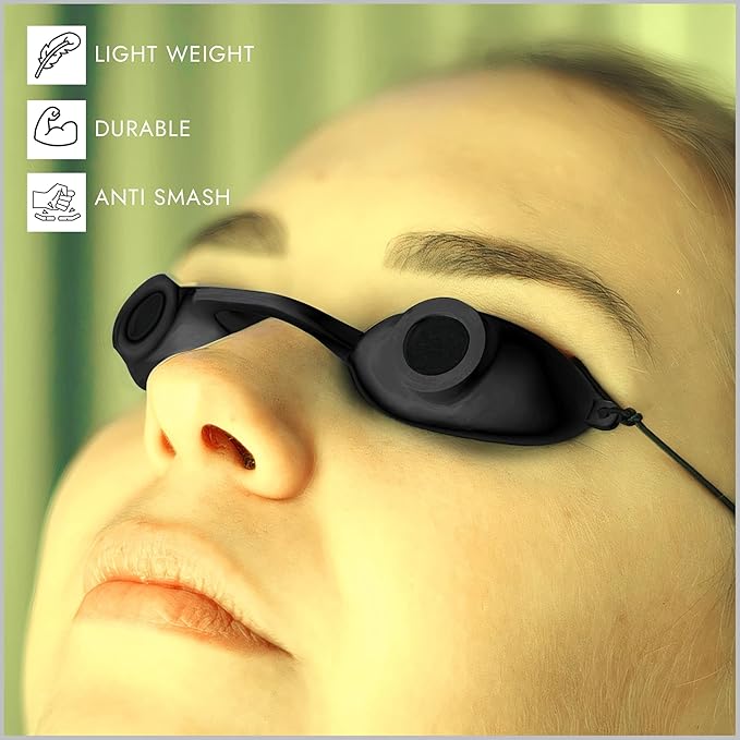 Super Sunnies EVO FLEX Flexible Tanning Bed Goggles Red Light Therapy Eye Protection UV Glasses, FDA Compliant - 4 Pack