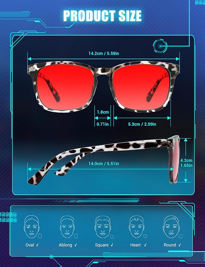 TIJN Blue Light Blocking Glasses for Women Men Clear Frame Square Nerd Eyeglasses Anti Blue Ray Computer Screen Glasses