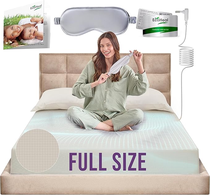 Earth Grounding Sheets Full Size with 12% Silver Fiber & 4% Silk & 84% Cotton - Beige - Quality Certified Grounded Well Bed Sheet - Conductive Fitted Sheet for Better Sleep