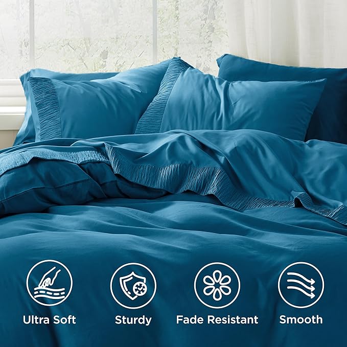 Bedsure Full Size Bed Sheets - 4 Pieces Soft Full Sheet Set - Breathable & Cooling - Hotel Luxury - Easy Care Polyester Microfiber Bedding for Women, Men, Teal Blue