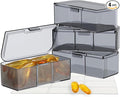 4 Packs Small Pill Organizer Box, Travel Pills Container Vitamin and Portable Daily Mini Medicine Case Holder for Pocket Pharmacy Purse Briefcase with Labels Storage Boxes (Clear Black)