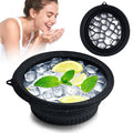 Portable Facial Ice Bath Bowl - Foldable Silicone Bowl with Built-In Ice Tray for Skincare, Suitable for Skin Facial Icebath at Home (Black)