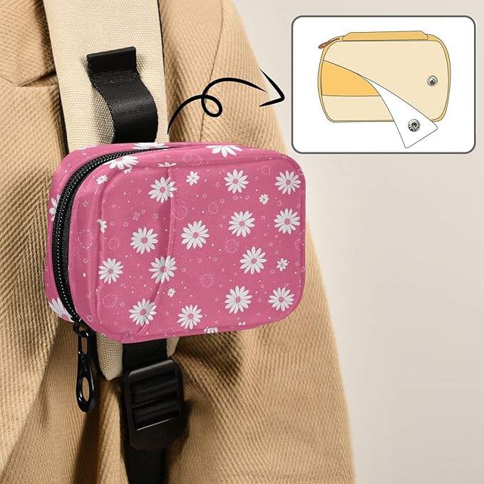 Flower Weekly Pill Organizer Case Travel Portable Pill Bag for Medicine Vitamin Large Capacity Zipper Medicine Organizer