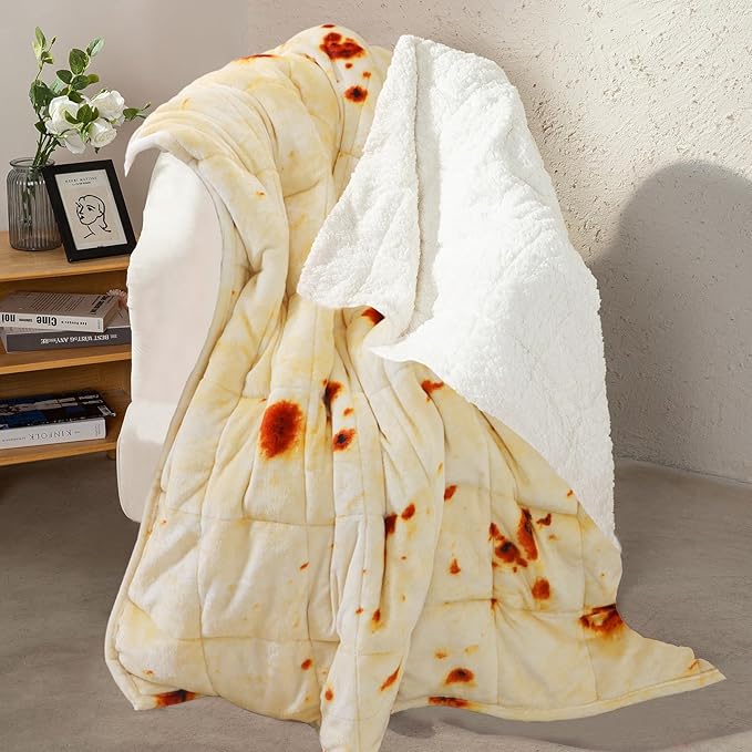 Aemicion Burrito Weighted Blanket for Adults,15lbs 48x72in,Soft Sherpa Washable Weighted Blanket Twin Size,Cozy Fleece Throw Blanket Weighted as Birthday Gifts for Women Men Mon Adults