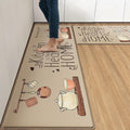 Arttown Farmhouse Anti-Fatigue Kitchen Rug Set of 2 Brown Quotes Cooking Cushioned Floor Standing Mat Waterproof Non-Slip Mat and PVC Ergonomic Comfort Foam Rug