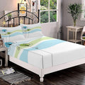 XISUNYA Decorative Bedding Sheet Set Cal-King Size, Doodle Deep Pockets Fitted Sheet & 2 Pillow Sham Set, Summer Flowers with Cute Colors and Wave Backgorund Print Microfiber 3pc Bed Sheets Set