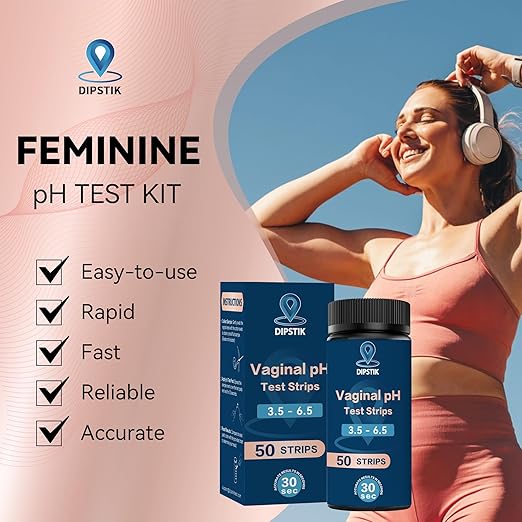 Vaginal pH Test Strips, 50 Feminine pH Test Kit for Women Yeast Infection, Home BV Test Kit