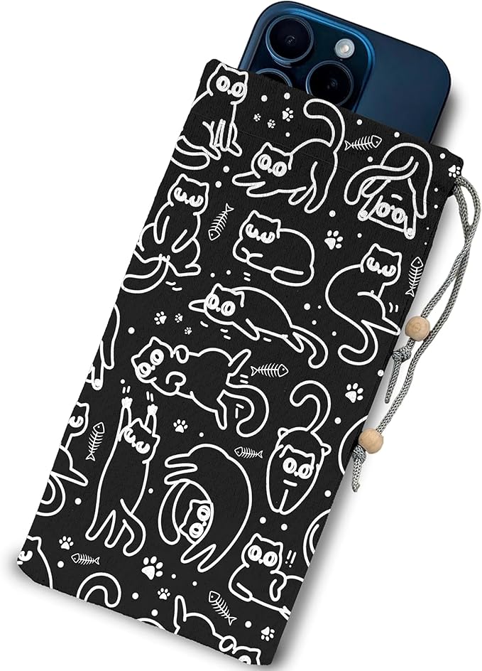 EMF Shield Sleeve for Cell Phone Reduce Signal Anti-EMP Pouch Against Radiation, EMF, 5G, RFID Blocking 4x8 Inch Cats Phone Sleeve Bags