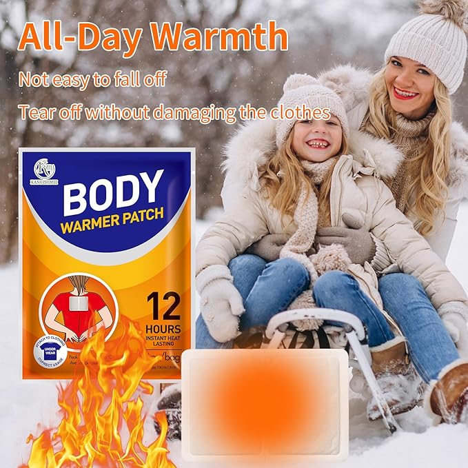Body Warmers Back Heat Patches - Large Size Adhesive Heating Patches Disposable Heat Therapy Patch for Back and Shoulder, Air Activated Patch -Up to 12 Hours of Heat