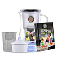 New Glass Pitcher of Life Alkaline Water Pitcher with Steel Infuser Premium Water Purifier & Alkalizer | Alkaline Beverages Recipes Book
