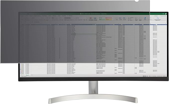 StarTech.com Monitor Privacy Screen for 34 inch Ultrawide Display - 21:9 Widescreen - Computer Screen Security Filter - Blue Light Reducing Protector - Matte/Glossy - +/-30 Degree, TAA