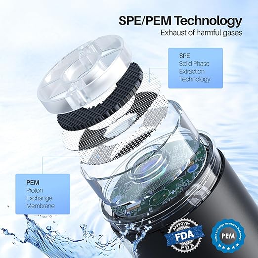 Hydrogen Water Bottle, 3Min 2200PPB Rapid Hydrogen Water Generator -SPE PEM Tech, 14OZ Portable Hydro Water Machine, Health Care Gifts for Husband, Wife, Family, Friends, Travel