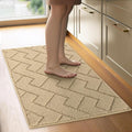hicorfe Kitchen Rugs and Mats Sets,Super Absorbent Polypropylene Non-Slip Rug,Soft Comfort Floor Mat,Washable for Kitchen,Hallway,Office,Sink,Laundry(24" x 35",Brown)