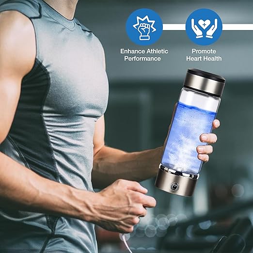 Hydrogen Water Bottle Generator, Portable 420ml Hydrogen Ionizer Machine with SPE/PEM Technology, 2 in 1 Hydrogen Water Bottle, Perfect for Office, Home, Gym, Outdoor Use, and Gift