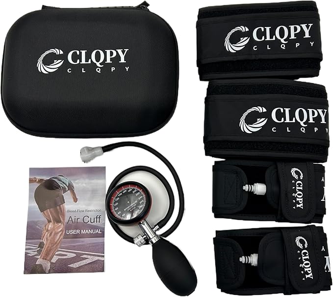 BFR Training System – Blood Flow Restriction Bands for Occlusion Training, Gym Venous Restriction, Muscle Strength & Growth Hormone Stimulation for Men and Women Fitness Workouts