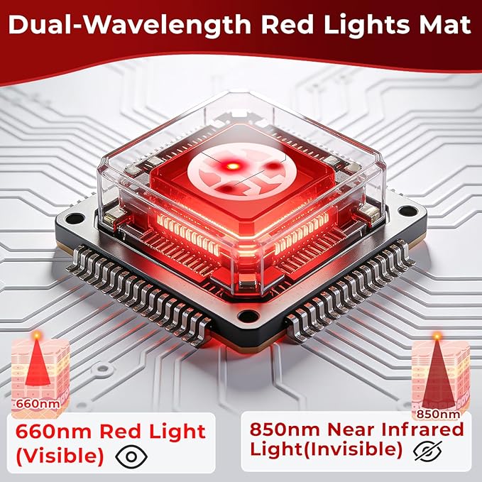 Red Light Therapy Mat for Fully Body, Red Light Blanket Dual Wavelength 660nm & 850nm Infrared Red Light Therapy Pad, Ideal for Home/Office/Men/Women/Elderly 74.8inch*33.46inch 660 LEDs