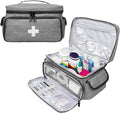 First Aid Bag Empty, Small Medicine Bag Portable Medical Supplies Organizer for Travel, Home, Office, Car, Outdoor, Camping, Hiking (Gray)