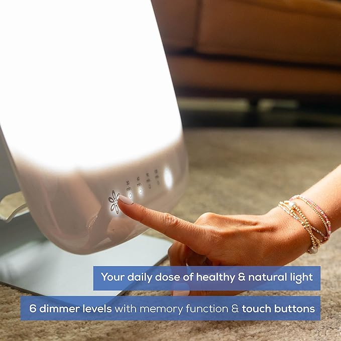 Beurer TL95 Light Therapy Lamp with 10,000 Lux, Extra Bright Lamp with Sunshine Like LED and 6 Dimmer Levels, Memory Function and Timer