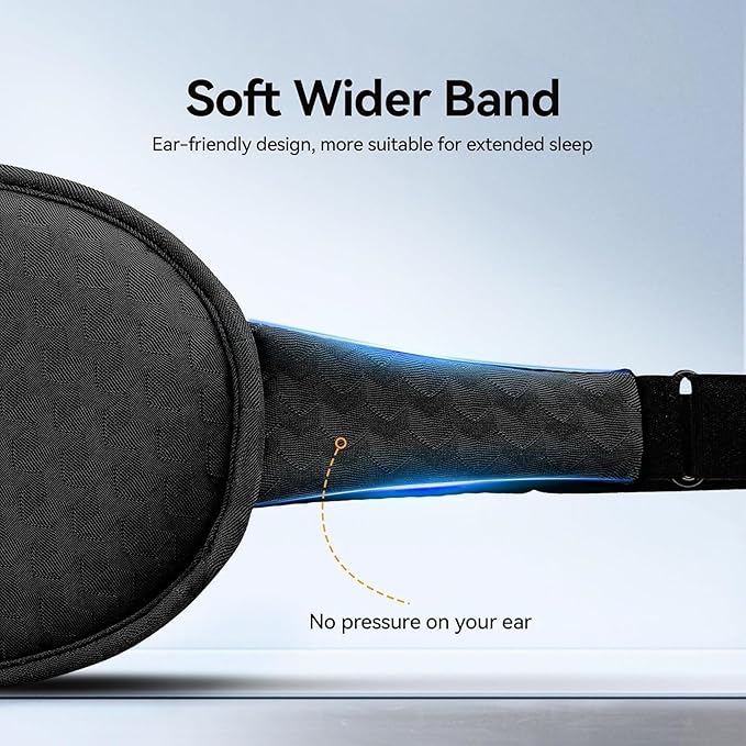 Blackout Weighted Eye Mask for Sleeping: 3D Contoured Gentle-Pressure Sleep Mask for Men & Women - Airplane Travel & Night Shift Essentials, Zero Eye Pressure, Breathable Blindfold, Black