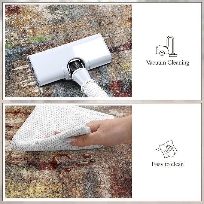 LEEVAN Kitchen Mats Cushioned Anti Fatigue Sets of 2,Non Slip Waterproof Kitchen Mats for Floor,Memory Foam Comfort Abstract Red Kitchen Floor Mat for Sink,Laundry,Home,Office,Desk(20"x31"+20"x47")