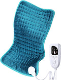Heating pad for Back/Shoulder/Neck/Abdomen, Electric Heating Pads with 6 Fast Heating Settings, Auto-Off, Soft Machine Wash Fabric, Birthday Gifts for Women Mom, Extra Large 12"x24", Blue