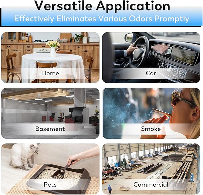 Ozone Machine Generator 68,000 Mg/H Negative Ion High Capacity Ozone Odor Eliminator Ionizer Air Purifier Deodorizer for Home, Basement, Smoke and Pet Room