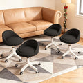Rolling Stool Set of 4– Ergonomic Swivel Seat, Adjustable Height, Ultra-Quiet Wheels, Padded PU Leather Cushion, for Salon, Office, Massage & Medical Use Black