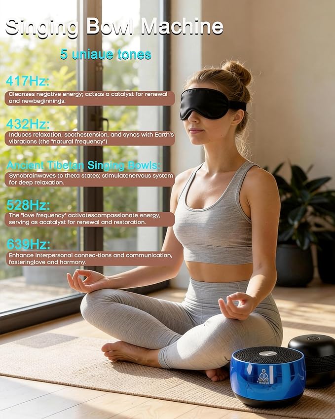 Sound Machine for Sleep, PUVIDJUT M3 Pure Frequencies & Singing Bowl Tone,Cordless Non-White Noise Sleep aids for Adults, Portable Size,Help to Relax and Calm and Drift to Sleep