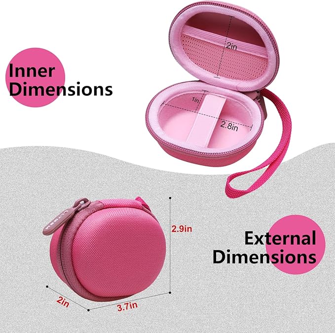 L LTGEM Pink Pulse Oximeter Case for Zacurate, Innovo, Vibeat, iHealth, Santamedical, Children Fingertip Pulse Oximeter Blood Oxygen Saturation Monitor (Case Only)