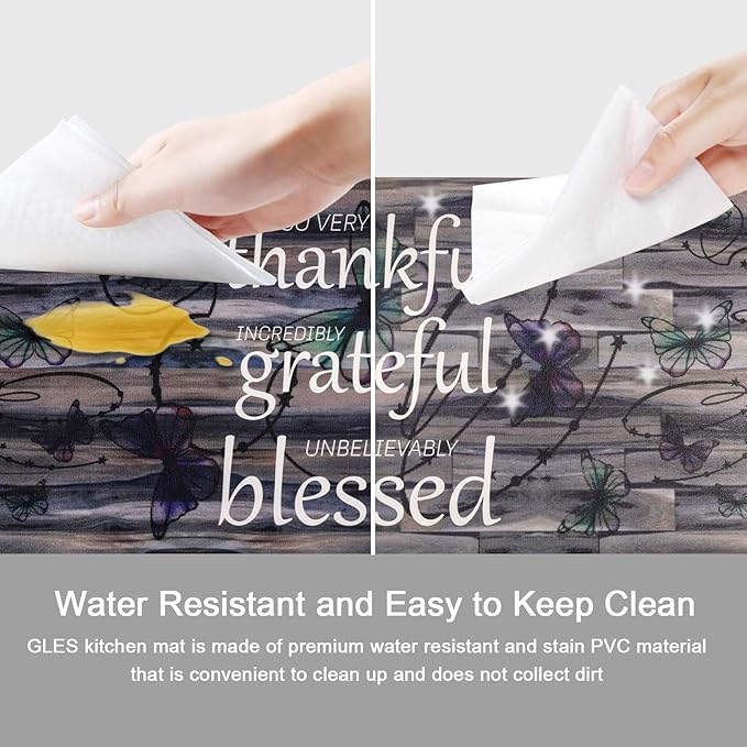 Kitchen Mat, Anti-Fatigue Mats Kitchen, Cushioned Kitchen Runner Rug, PVC Ergonomic Comfort Standing mats, Water Proof Non Slip Kitchen Floor Rugs, for Kitchen Home, Sink