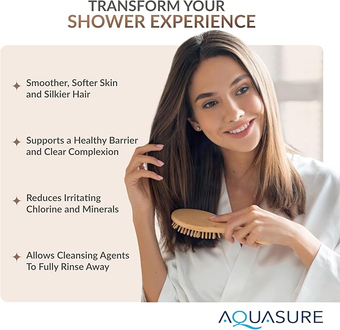 Aquasure 10,000 Gallons High Capacity Shower Filter For Healthier Hair, Skin & Nails | Improves Dry Itchy Skin, Reduce Dandruff, Eczema, Protect Colored Hair (Brushed Nickel)