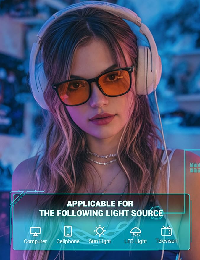 TIJN Blue Light Blocking Glasses for Women Men Clear Frame Square Nerd Eyeglasses Anti Blue Ray Computer Screen Glasses