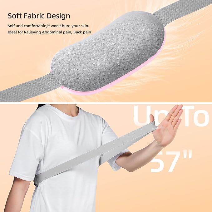 Portable Cordless Heating Pad Cramps:COSYGLOW 6 Heat Levels 6 Massage Modes,3S Fast Heating,Period Menstrual Electric Heating Pad,Gifts for Women and Girls (Pink)