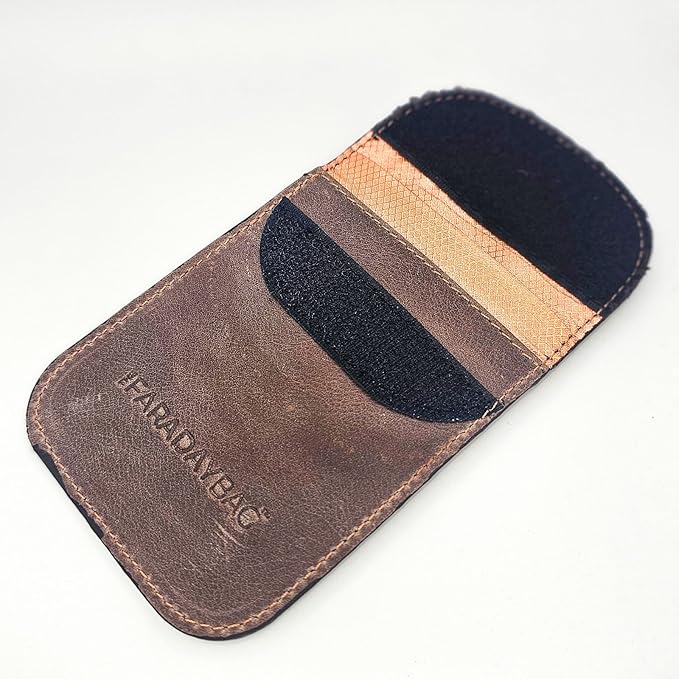 Faraday Key Fob Protector - Real Leather Premium Signal Blocking Pouches - RFID Blocking Car Key Security Shield