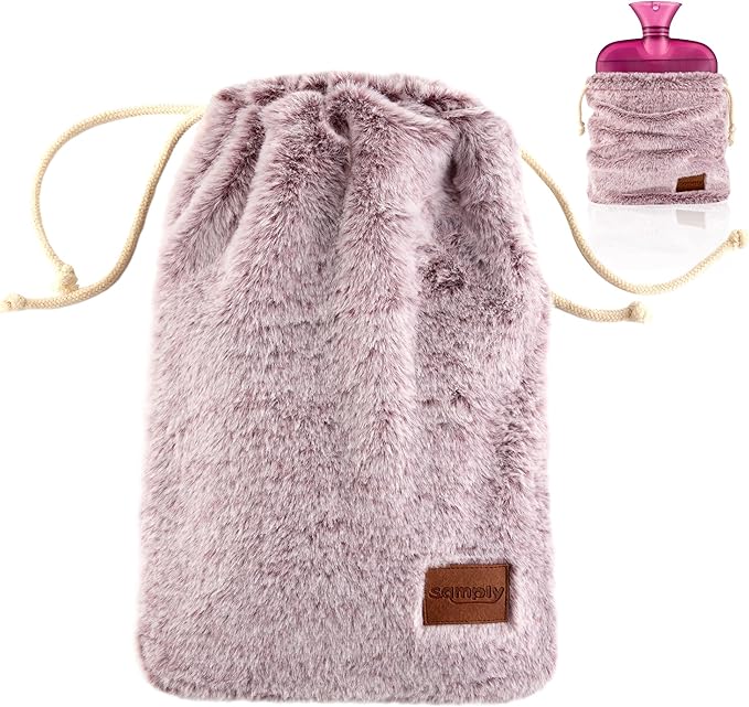 samply Hot Water Bottle with Soft Cover, 2L Hot Water Bag for Menstrual Cramps, Neck and Shoulder Pain Relief, Hot Compress, Hand Feet Warmer, Violet