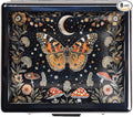 Silver Vintage Pill Box 7 Day Metal Pill Box with Mirror and 8 Compartments Cute Travel Pill Organizer for Purse (Butterflies Under The Moon)
