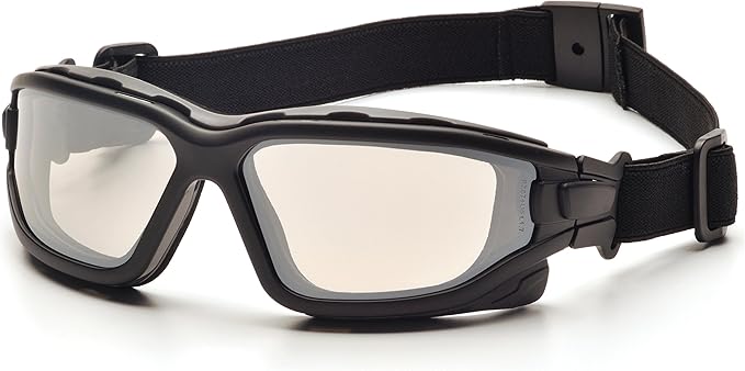 PYRAMEX I-Force Sporty Dual Pane Anti-Fog Goggle, Black Frame/Clear Anti-Fog Lens