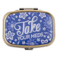 Karma, Chill Pill Organizer Travel Friendly Portable Compact Pill Box, Pill Container to Hold Meds, Vitamins, Supplements for Purse/Pocket, Take Your Meds
