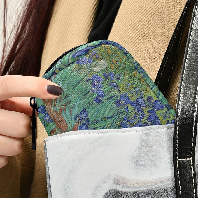 Naanle Irises Van Gogh 7 Day Pill Case Bag Travel Pill Organizer with Zipper Portable Weekly Case Compact Size for Vitamin Supplement Holder