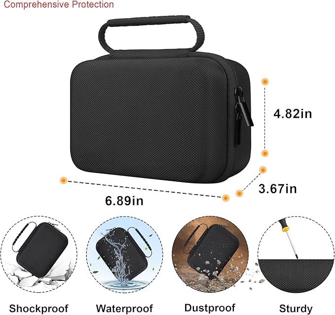Elonbo Carrying Case for iHealth Track Smart Upper Arm Blood Pressure Monitor, Wireless Bluetooth Blood Pressure Monitor Travel Protective Bag Storage Holder, Mesh Pocket fits Range Cuff, Black