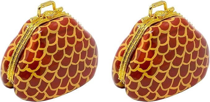 Stephanie Imports Set of 2 Ceramic Purse-Shaped Compact Pill Box & Organizer (Crocodile)