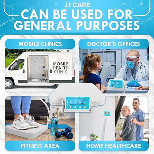 JJ CARE Medical Scale - Heavy Duty 660 lbs/299 Kgs Capacity Wrestling Scale for Gyms with Easy to Read LCD Display | Professional Medical Grade Meter for Body Weight, Home, Hospital, & Physicians