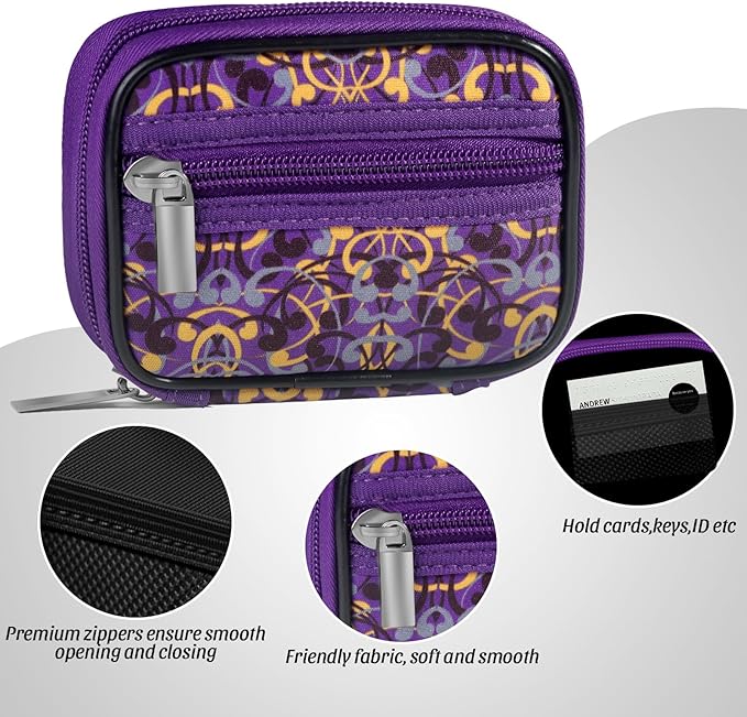 Pill Case Weekly Travel Pill Organizer for Purse with Removable 7 Day Pill Box Premium Neoprene Pill Container for Travel Purse Accessory, Vitamin, Supplement, Small Pieces Arrangement-Purple