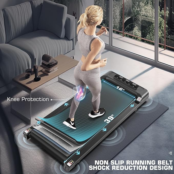 FUNMILY Walking Pad Treadmill Under Desk, 2.5HP Small Treadmill for Home/Office, 2026 Upgrade 3-in-1 Mini Treadmills with App, Remote Control, LED Display, 300 LBCapacity