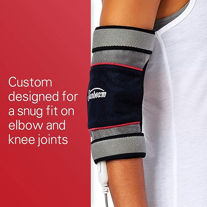 Sunbeam Heating Pad Wrap for Joint Pain Relief with Frozen Pack Auto Shut Off and Moist Heating Option Black/Grey