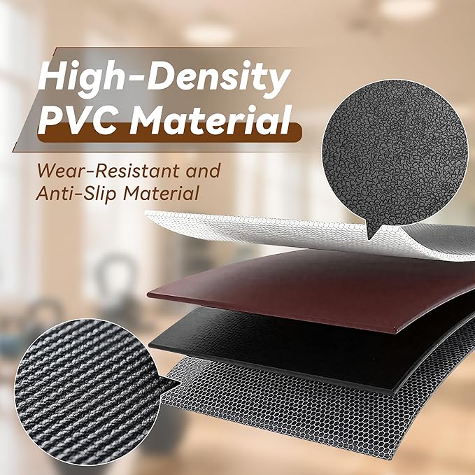Walking Pad Mat for Carpet and Hardwood Floors, 1/4" Thick Foldable Treadmill Mat for Floor Protection, Non-Slip High Density for Bike, Elliptical, Home Gym Use